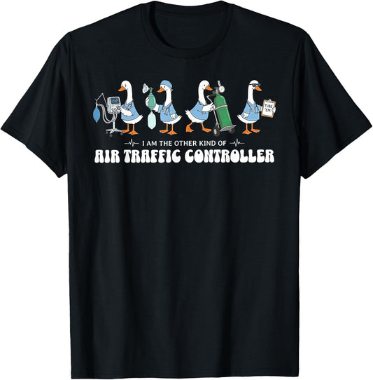 Air Traffic Controller Silly Goose RT Respiratory Therapist T-Shirt - T-Shirt | Black