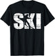 Ski - Distressed Look Skiing & Skiers T-Shirt - T-Shirt | Black