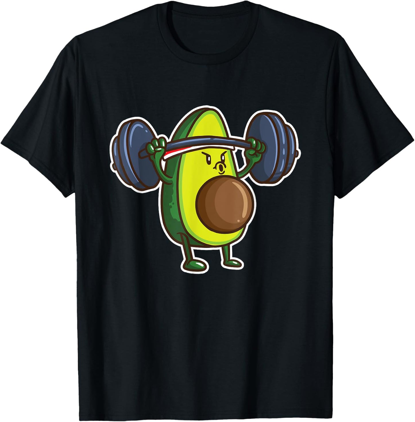Avocado Powerlifting Weightlifting Gift Gym Food Lover Vegan T-Shirt - T-Shirt | Black
