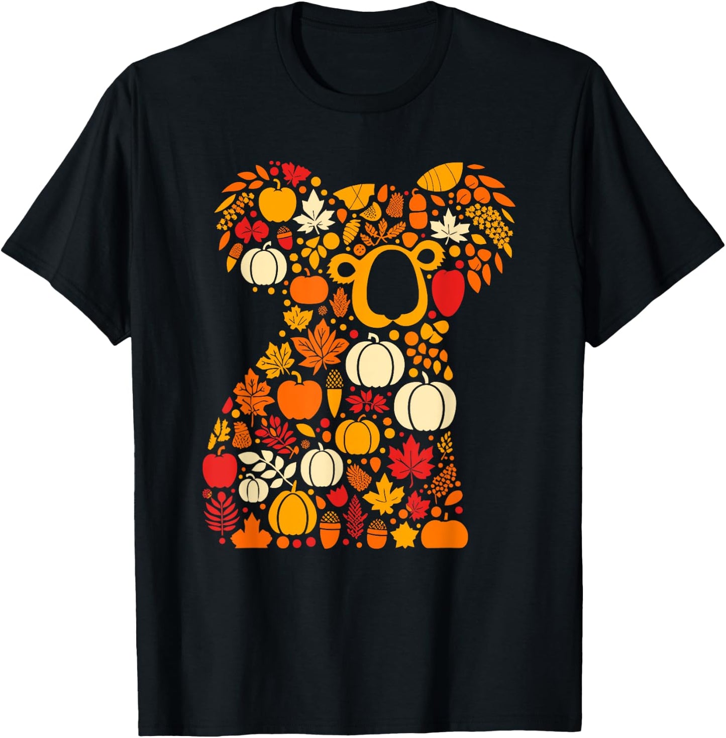 Autumn Pumpkin Fall Koala Thanksgiving Kids T-Shirt - T-Shirt | Black