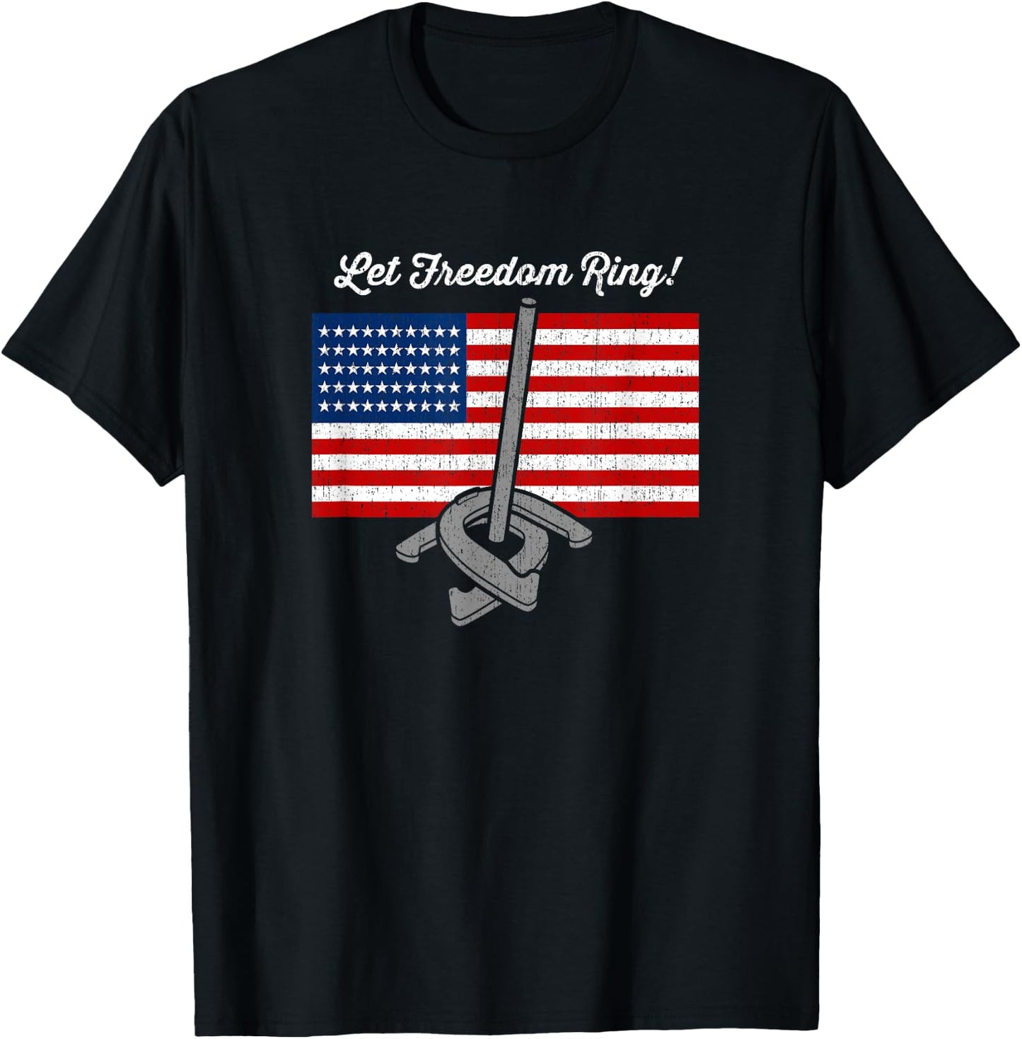 Freedom - Horseshoe Throwing Shirt Horseshoe Pitchers Gift T-Shirt - T-Shirt | Black