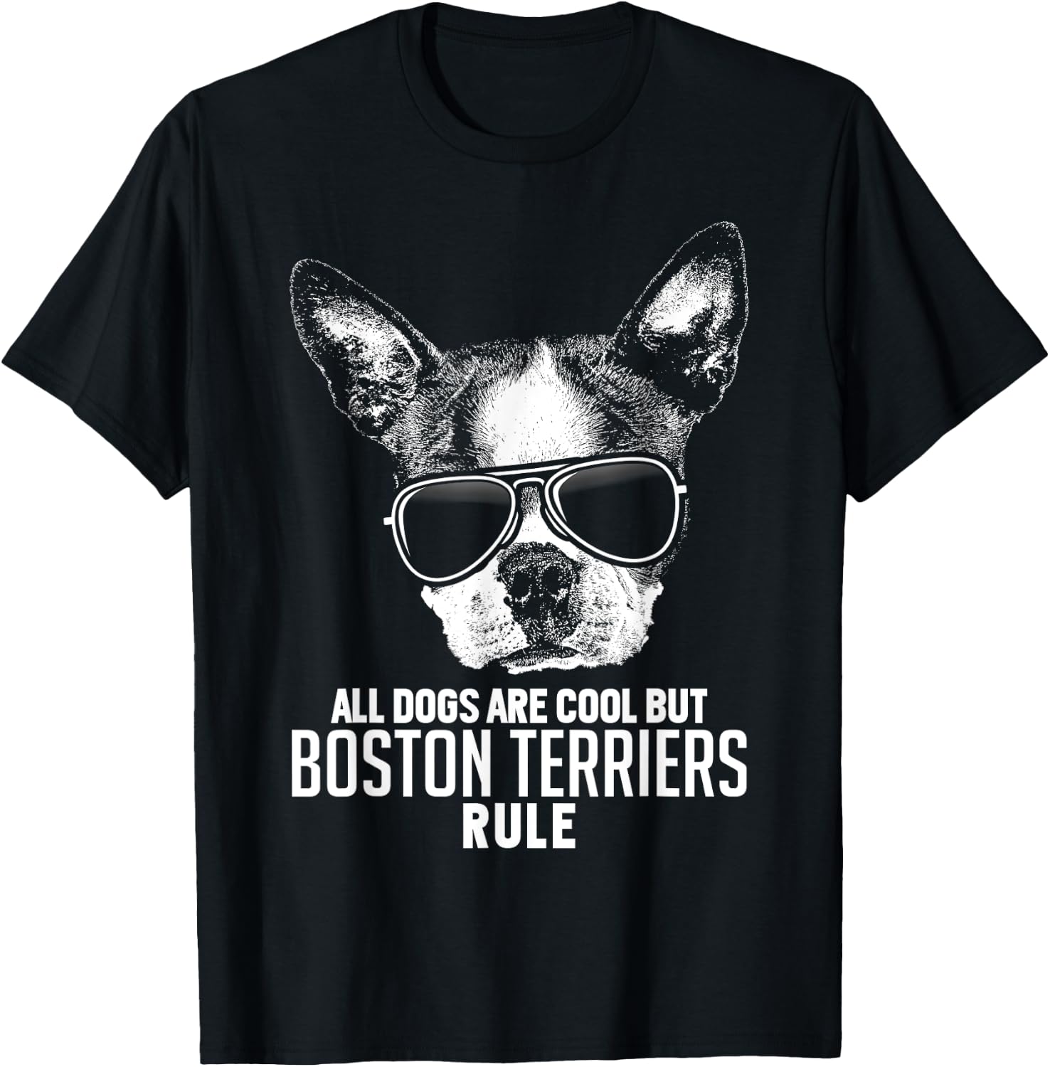Dogs are Cool But Boston Terriers Rule Funny T-Shirt - T-Shirt | Black
