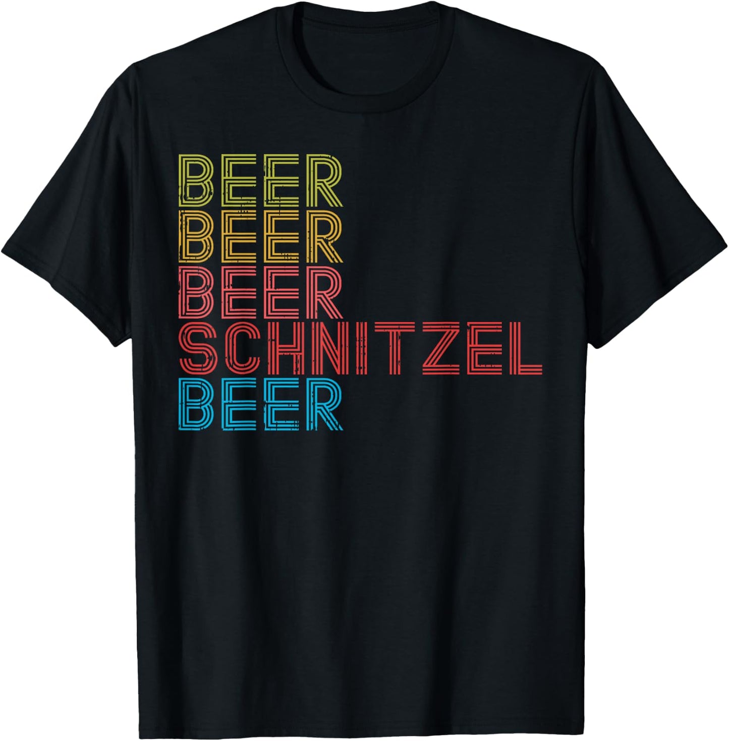 Retro Beer Schnitzel Oktoberfest German Drinking Team T-Shirt - T-Shirt | Black