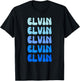 Elvin Retro Name Stack Design T-Shirt - T-Shirt | Black