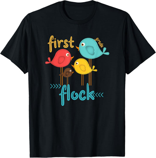 First Grade Teacher First Grade Flock Women Kids T-Shirt - T-Shirt | Black