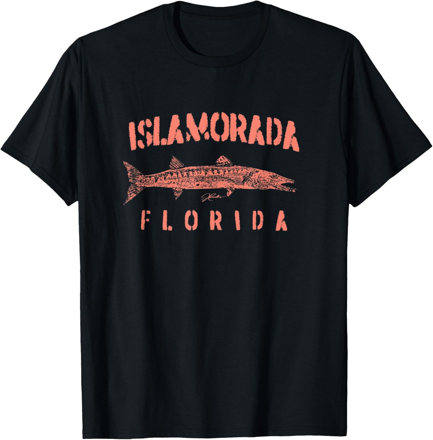 JCombs: Islamorada, FL, Great Barracuda (Distressed) T-Shirt - T-Shirt | Black