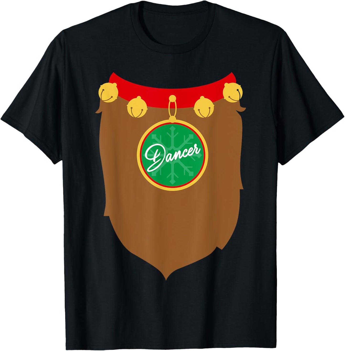 Reindeer Costume Christmas Dancer Santa Holiday Gift T-Shirt - T-Shirt | Black