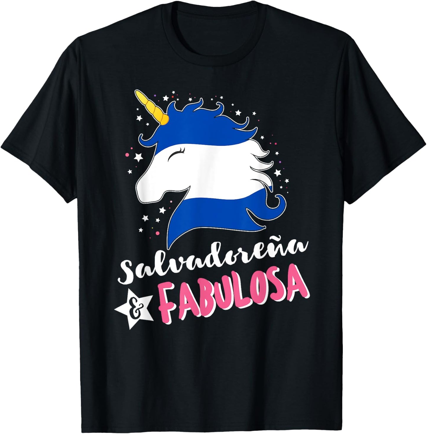 Salvadoran Flag El Salvador Unicornio T-Shirt - T-Shirt | Black