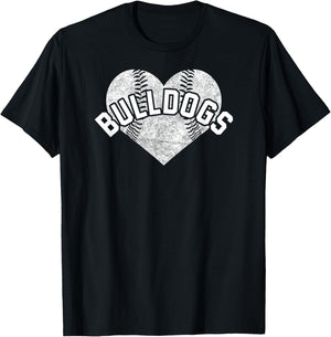 Bulldogs Baseball Softball Shirt High School Team Mascot Mom T-Shirt - T-Shirt | Black