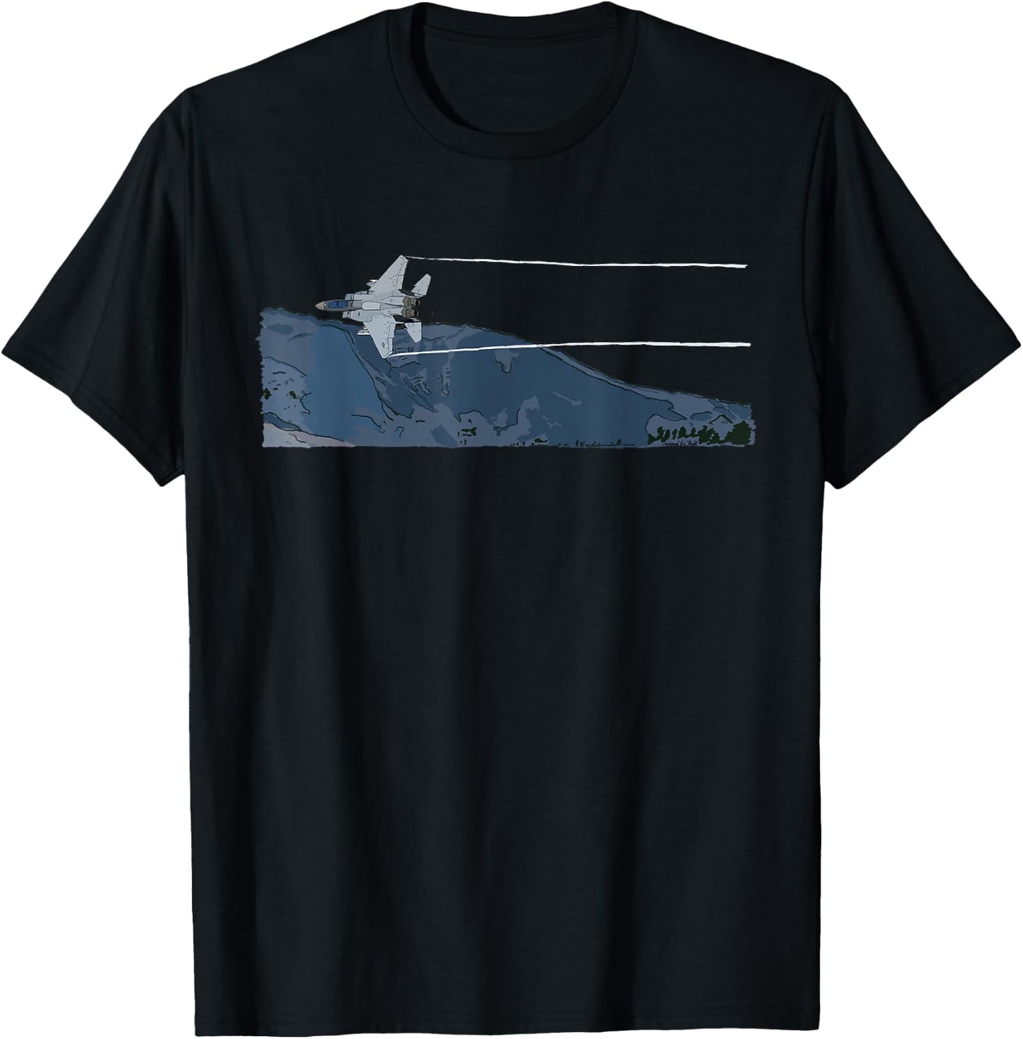 Flying the Mach Loop | F-15 Eagle Jet Fighter Airplane T-Shirt - T-Shirt | Black