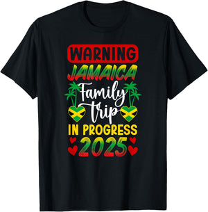 Jamaica Family Trip In Progress 2025 Jamaica Vacation T-Shirt - T-Shirt | Black