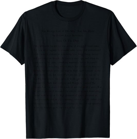 Dr. Jekyll And Mr. Hyde Book Reader Vintage Text Gift Shirt T-Shirt - T-Shirt | Black