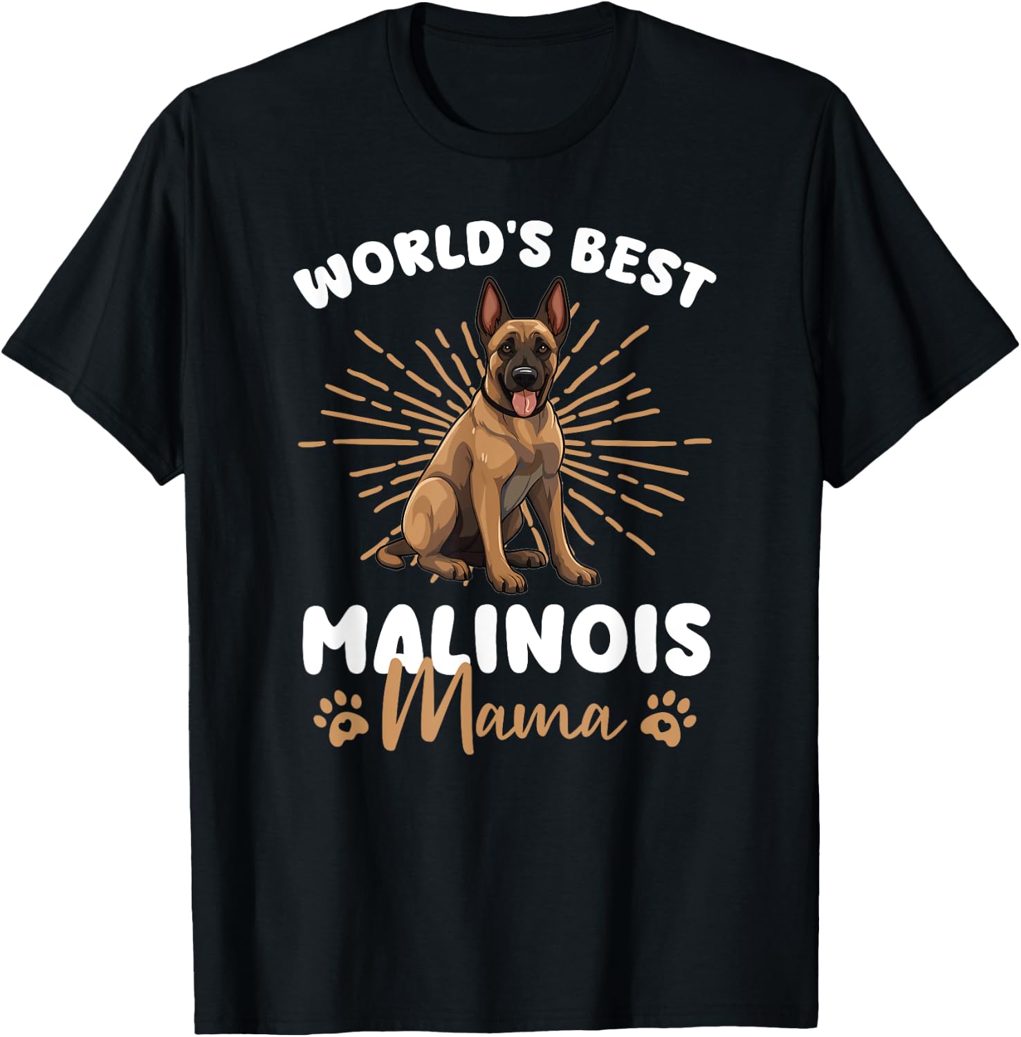 Belgian Malinois Groovy World's Best Malinois Mama T-Shirt - T-Shirt | Black