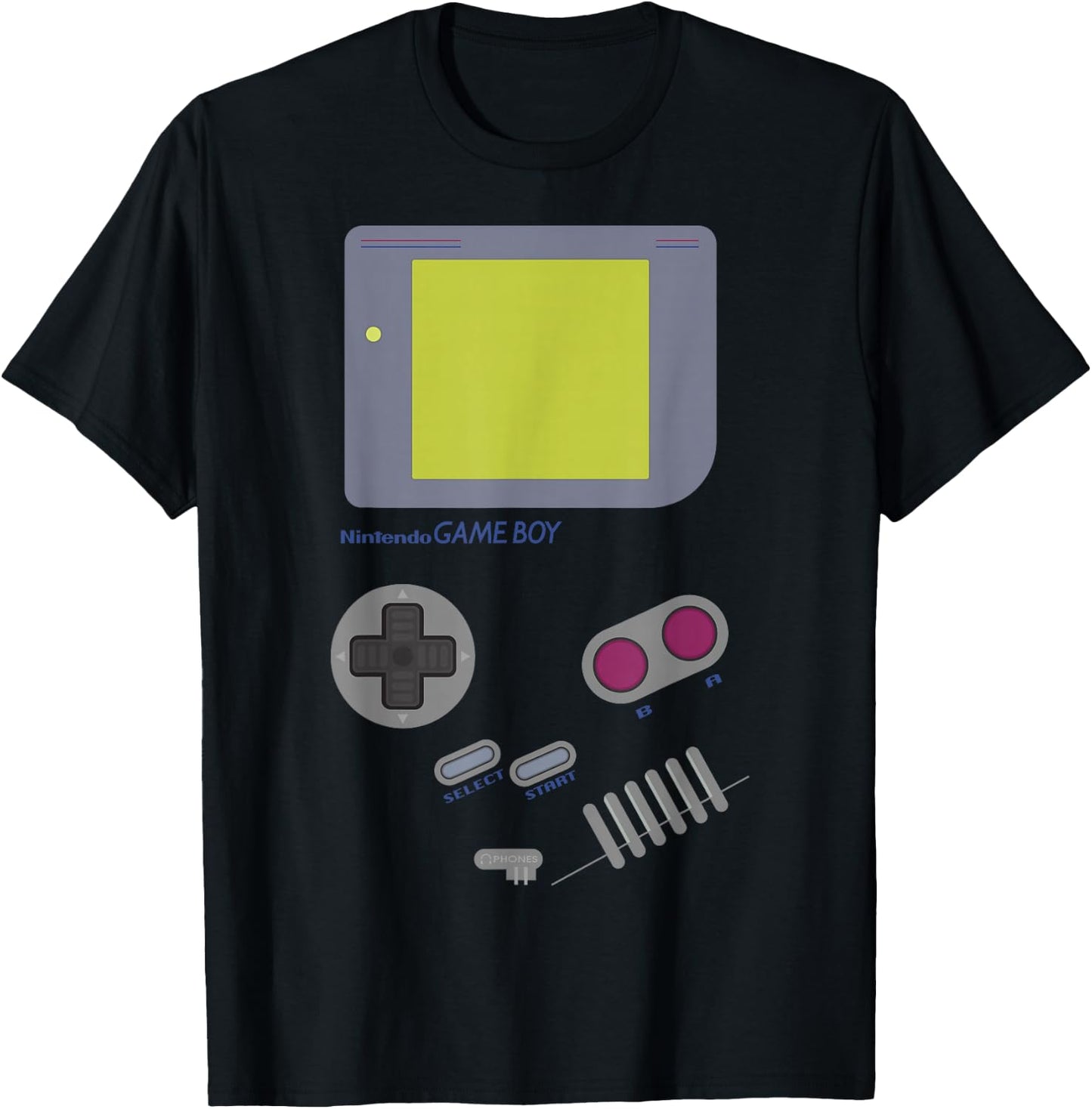 Nintendo Game Boy Screen Buttons Retro Graphic T-Shirt - T-Shirt | Black