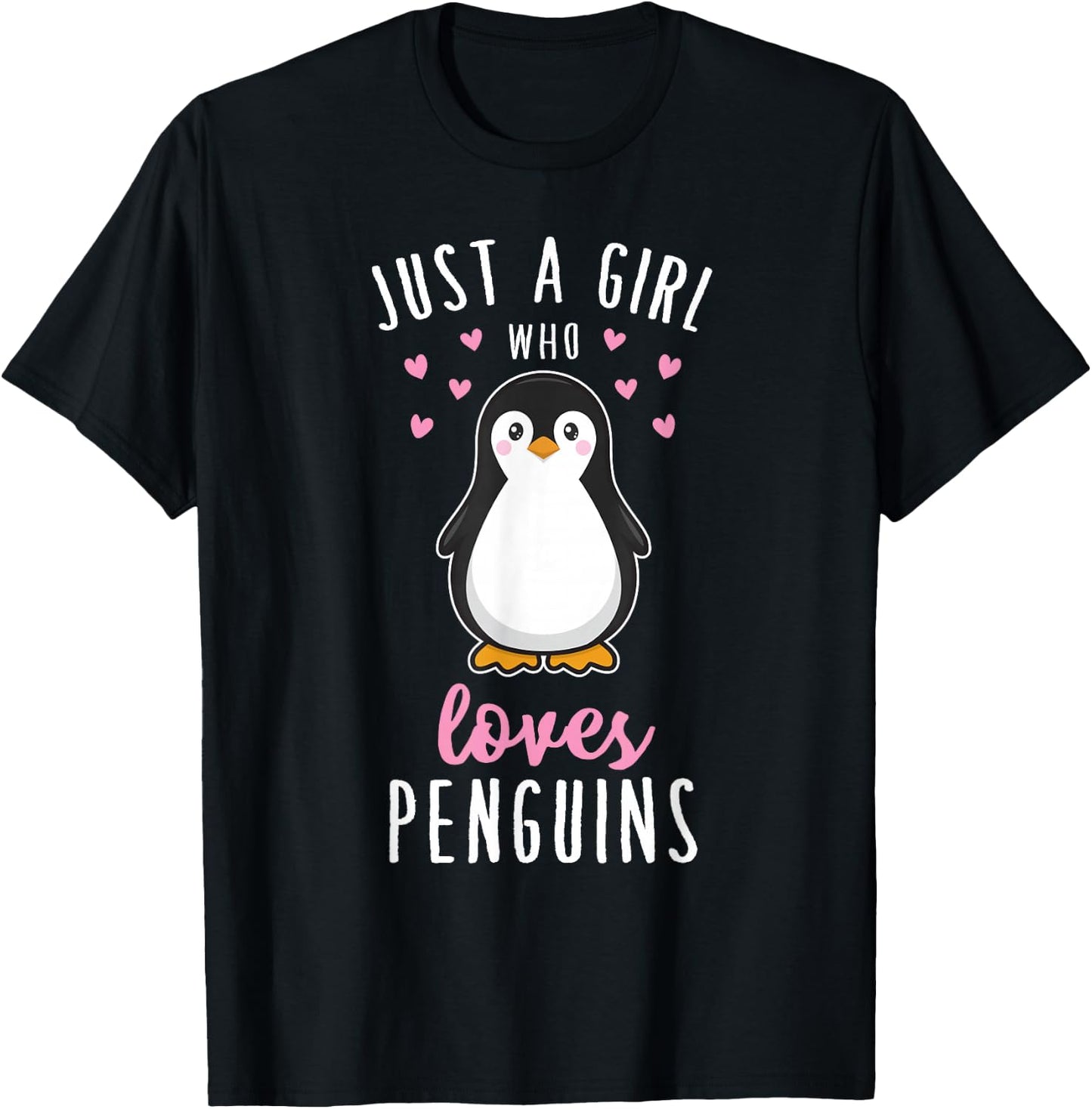 Just A Girl Who Loves Penguins T Shirt Cute Nature Toddlers T-Shirt - T-Shirt | Black