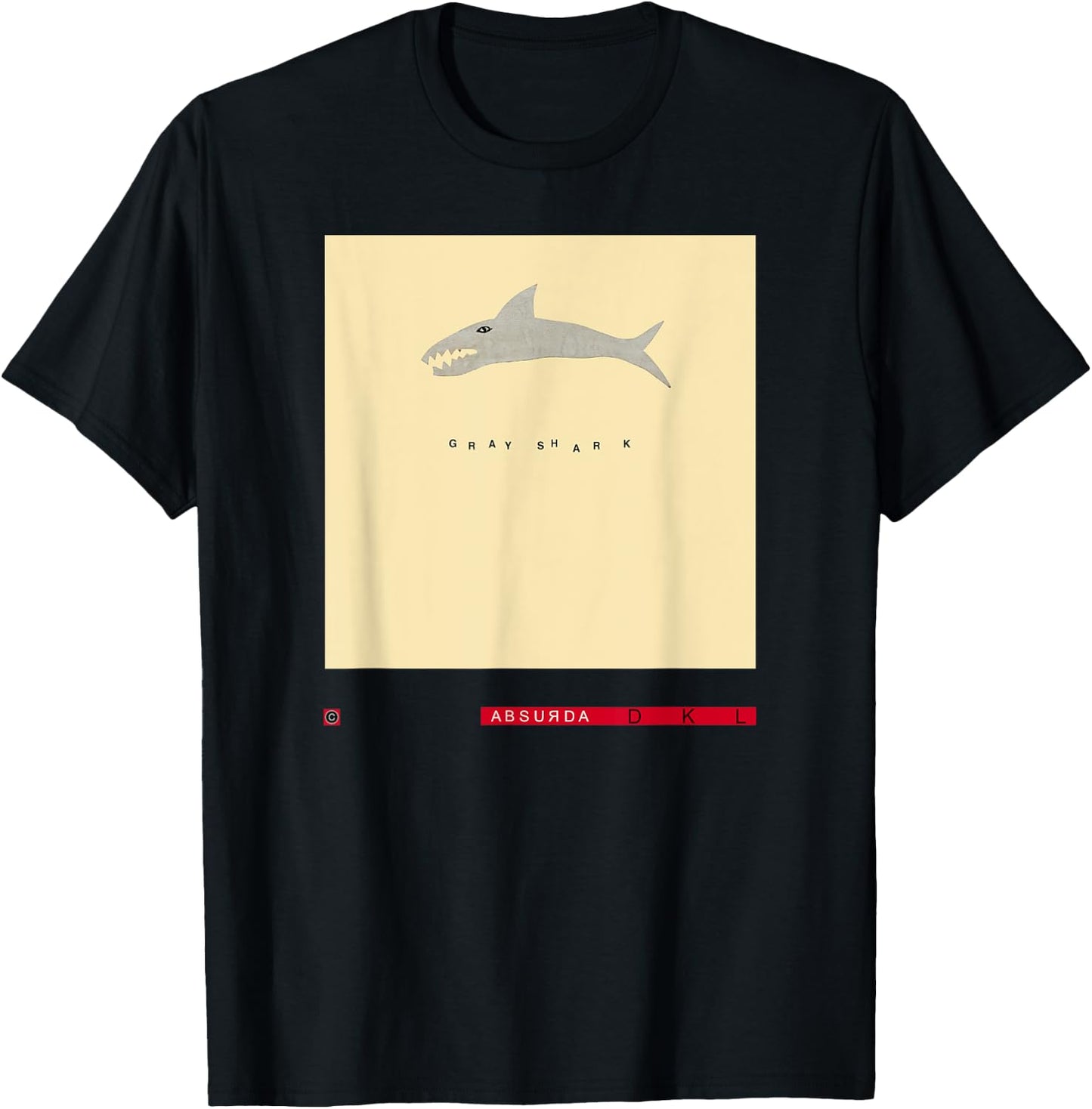 Studio: David Lynch Gray Shark T-Shirt - T-Shirt | Black