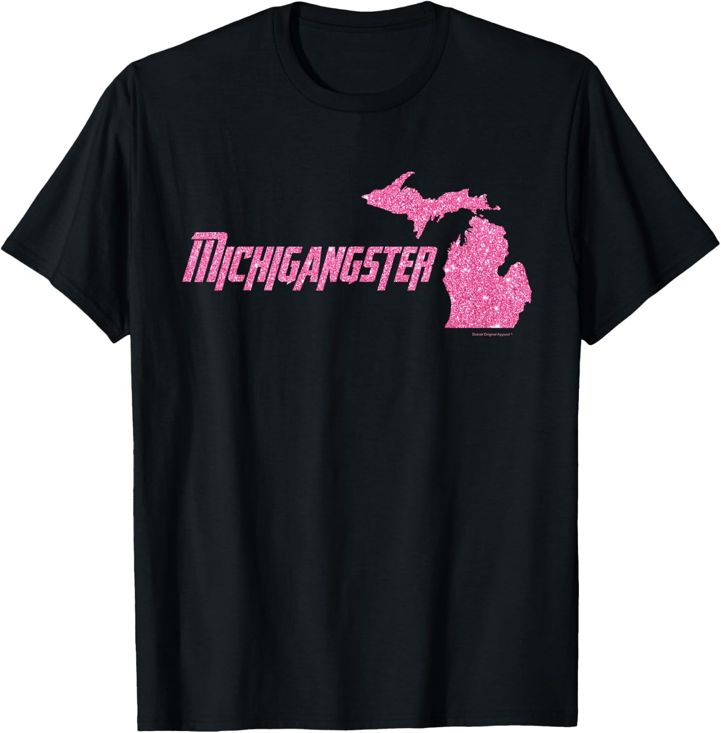 Michigangster Detroit Michigan Midwest Mitten T-Shirt - T-Shirt | Black