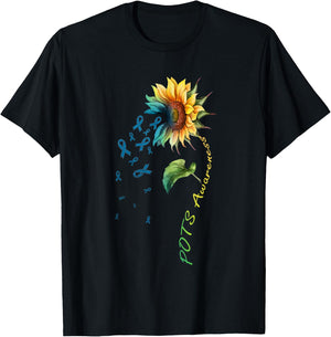 POTS Awareness Sunflower Shirt T-Shirt - T-Shirt | Black