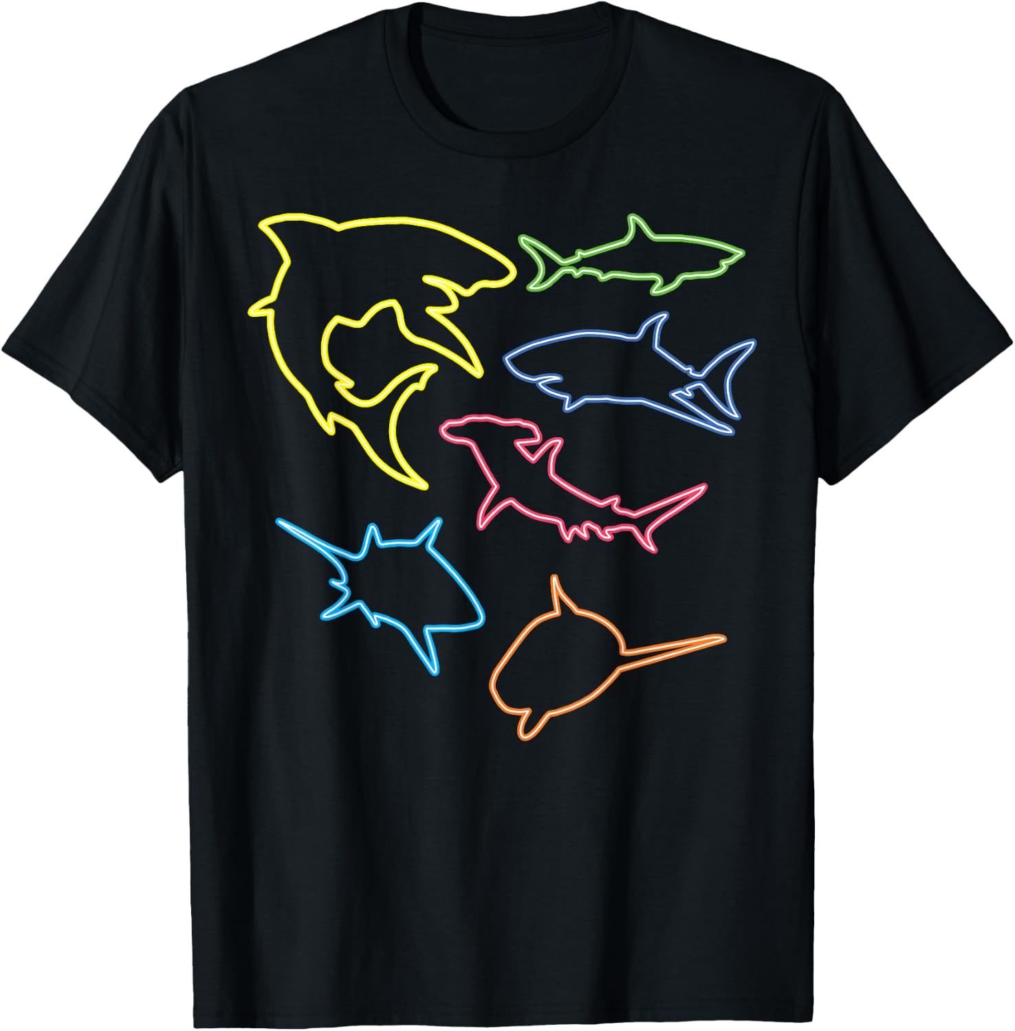 Shark Lovers Retro Fun Shark Gift Design 4 Shark Fans T-Shirt - T-Shirt | Black