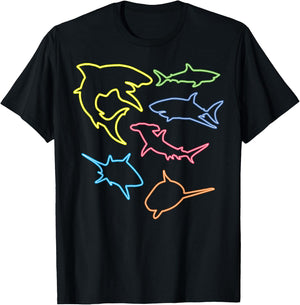 Shark Lovers Retro Fun Shark Gift Design 4 Shark Fans T-Shirt - T-Shirt | Black