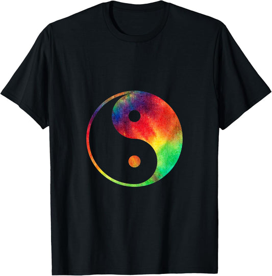 Tie Dye Yin Yang Tie Dyed Peace Symbol Inner Peace T Shirt T-Shirt - T-Shirt | Black