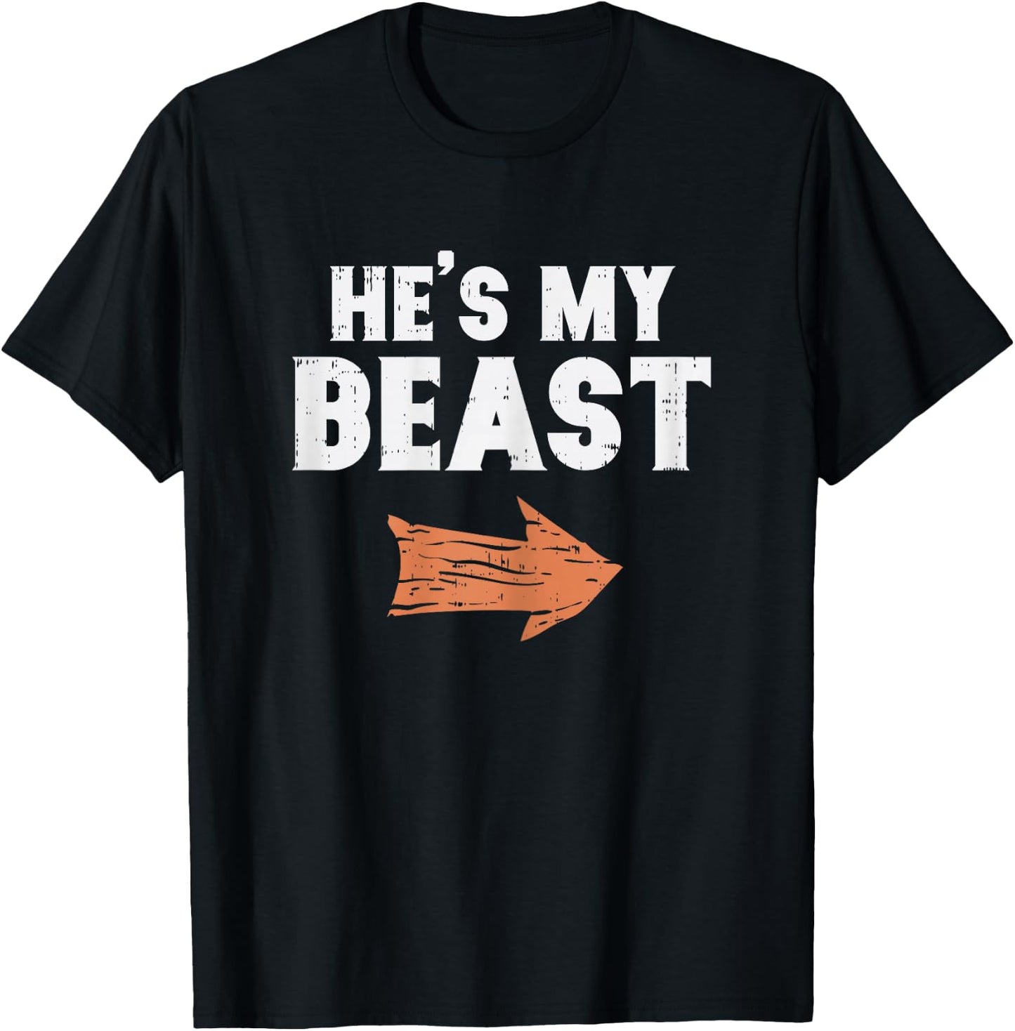 He's My Beast Matching Couple Halloween Costume Husband Wife T-Shirt - T-Shirt | Black