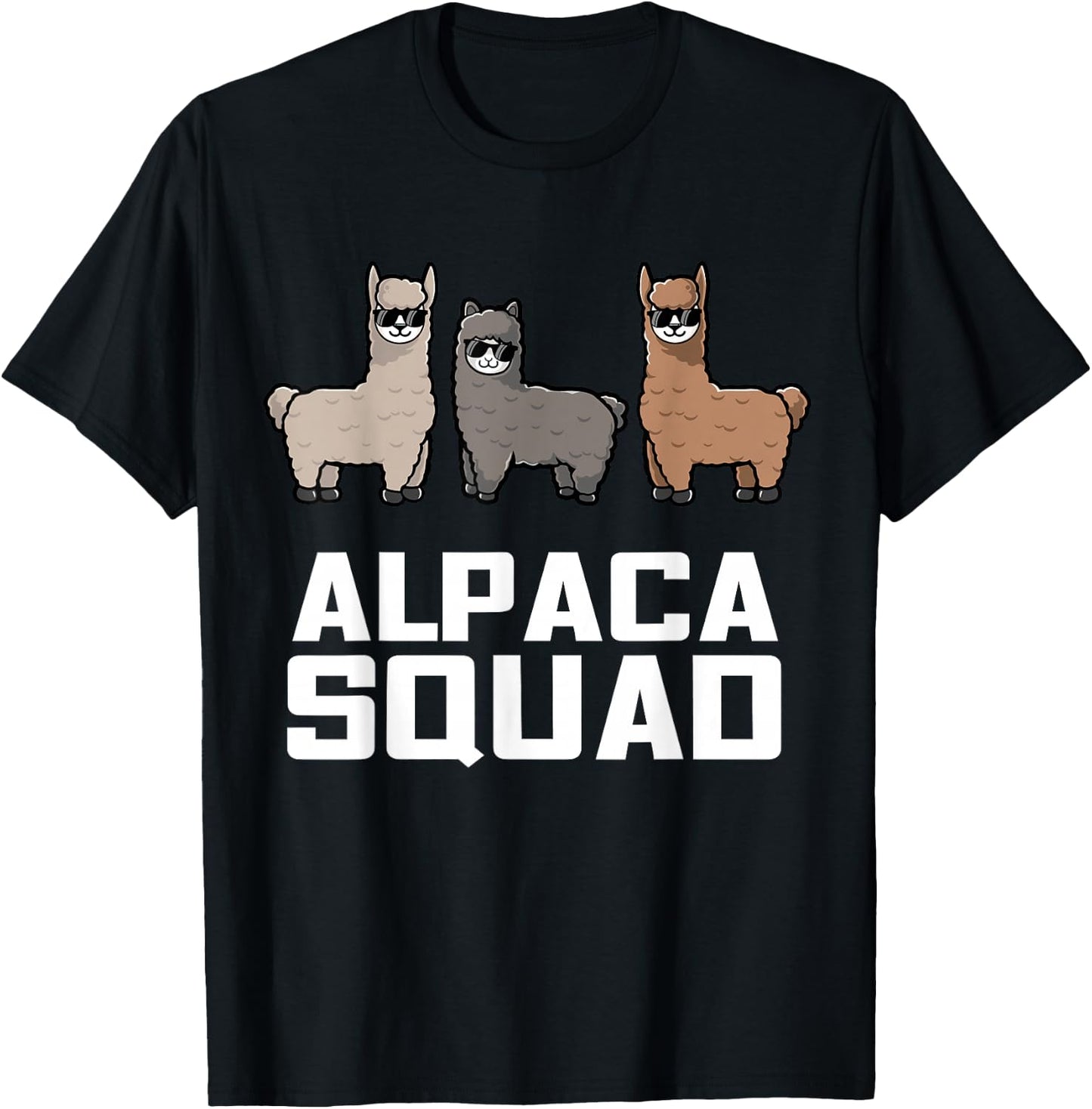 Funny Alpaca for Alpaca Squad Lovers T-Shirt - T-Shirt | Black