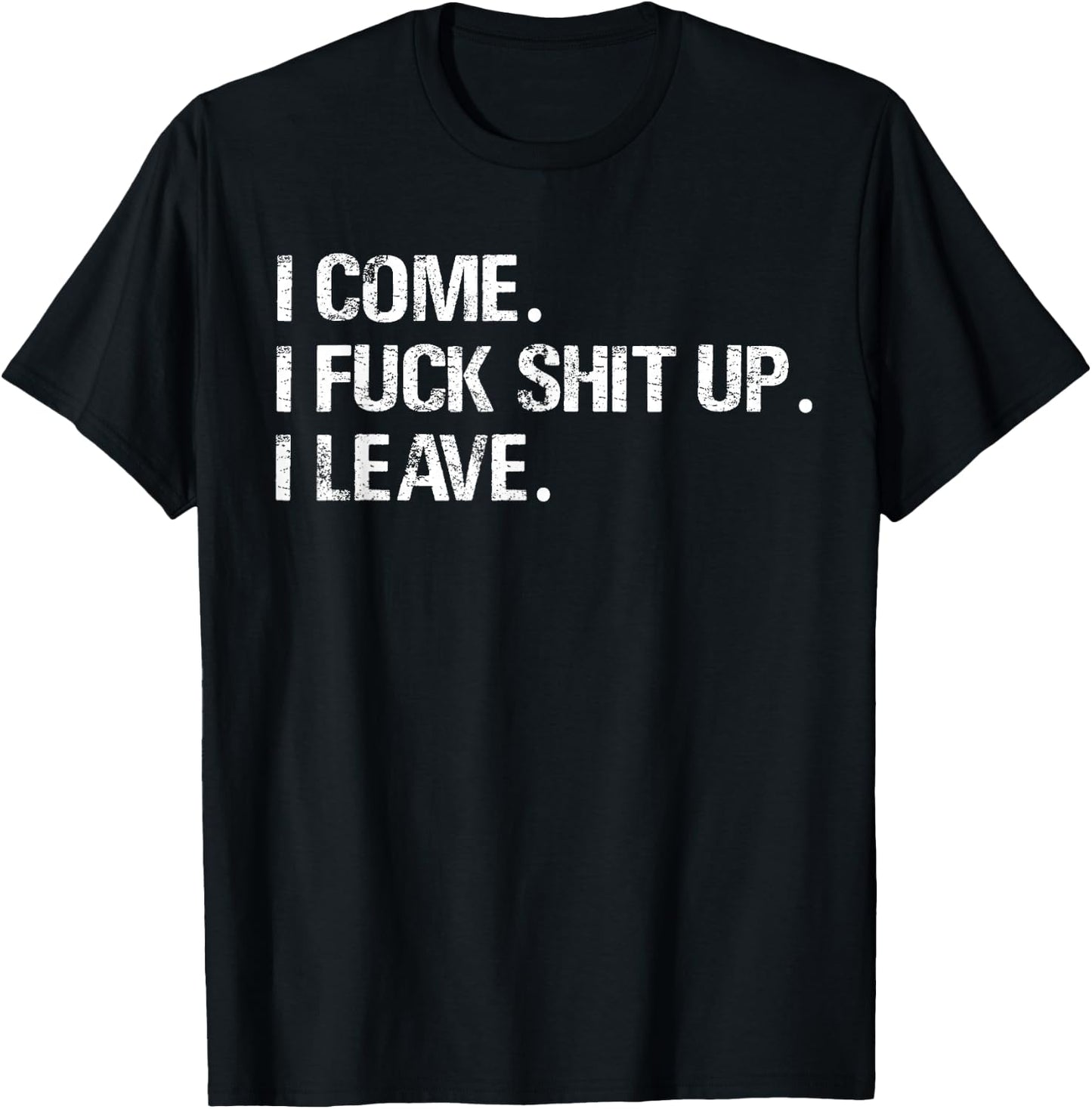 I Come. I Fuck Shit Up. I Leave. T-Shirt - T-Shirt | Black