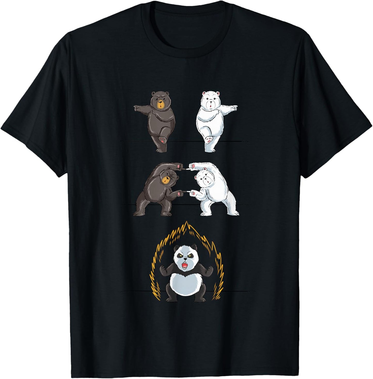 Funny Panda Panda Fusion Gift Shirt Cute Polar Bear T-Shirt - T-Shirt | Black