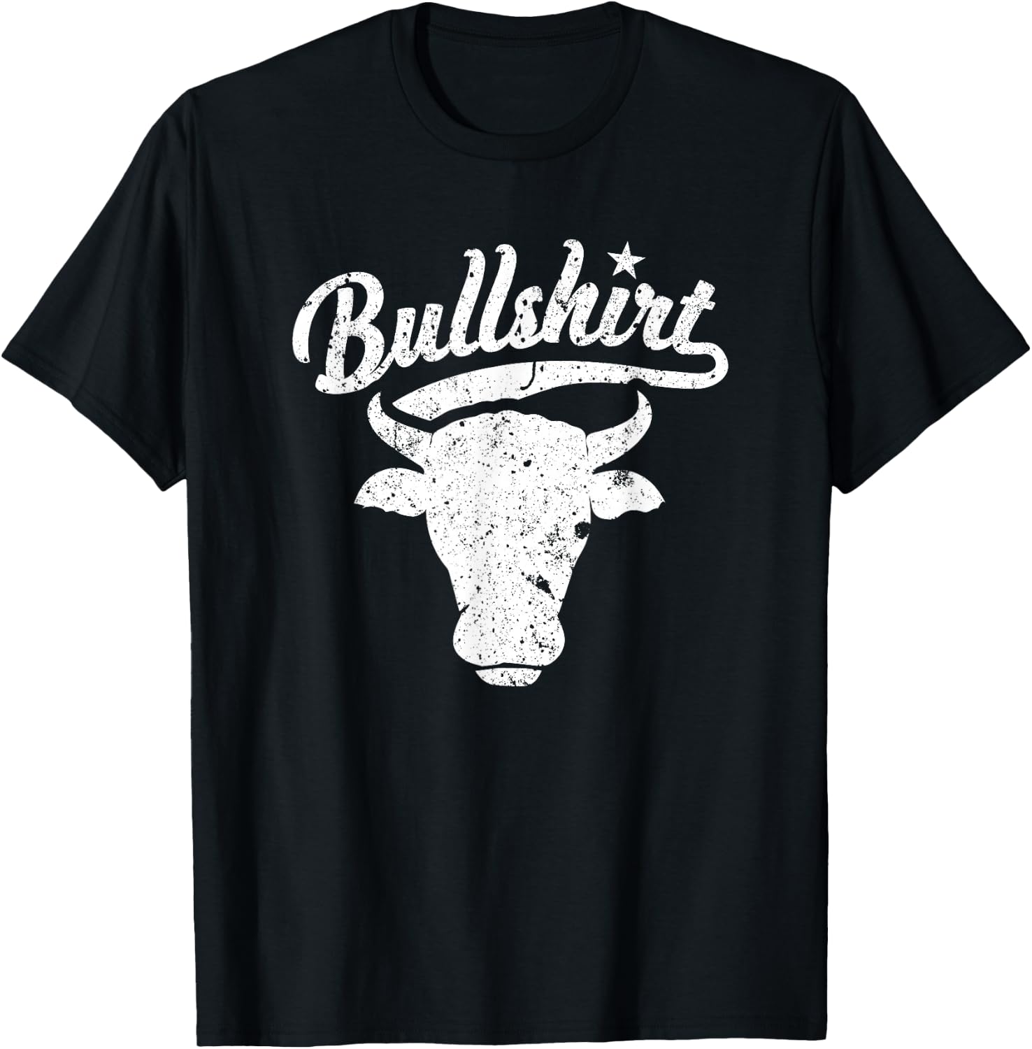 BullShirt Steer Bull Face Funny Puns Silly Humor T-Shirt - T-Shirt | Black