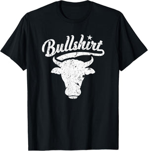 BullShirt Steer Bull Face Funny Puns Silly Humor T-Shirt - T-Shirt | Black