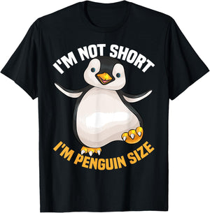 Cool I'm Not Short I'm Penguin Size | Funny Animal Fans Gift T-Shirt - T-Shirt | Black