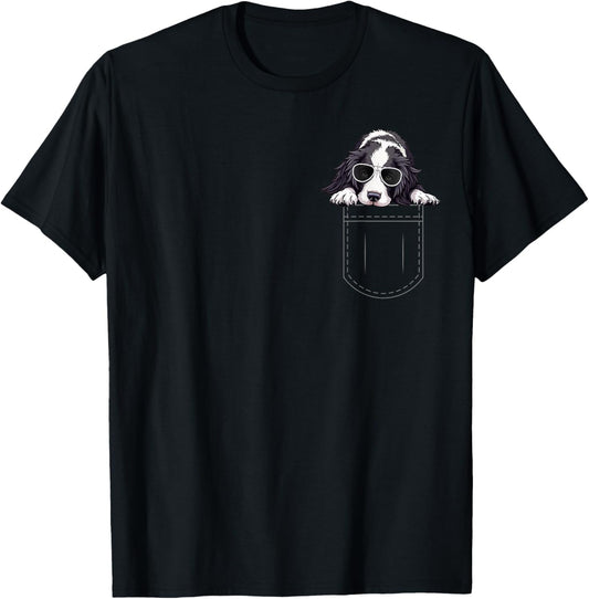 English Springer Spaniel Dog In The Pocket T-Shirt - T-Shirt | Black
