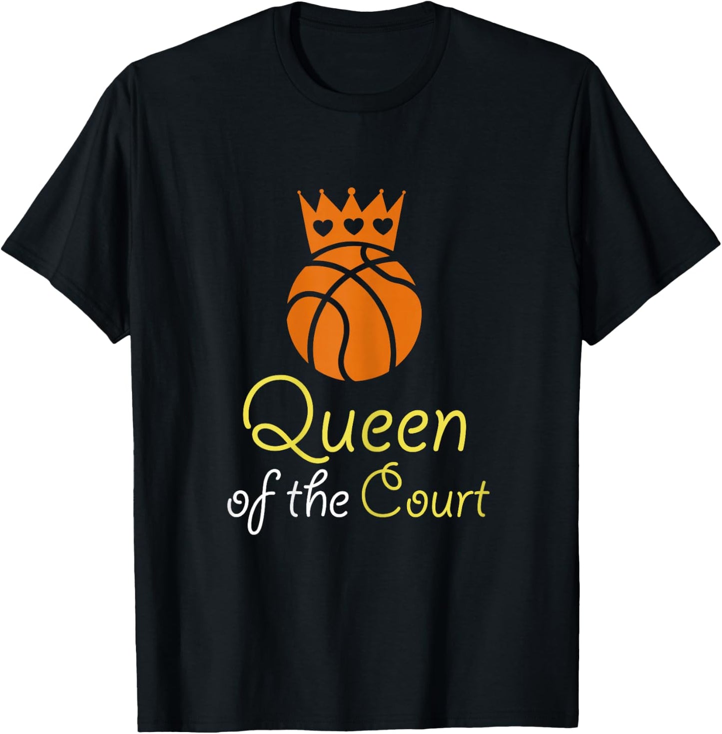 Basketball Shirts for Girls Teens Queen Court T Shirt Gift T-Shirt - T-Shirt | Black