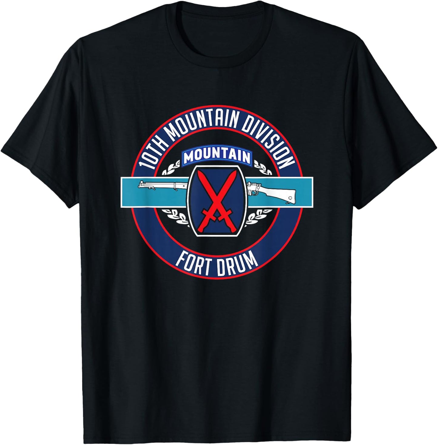 Fort Drum 10th Mountain Division Infantry T Shirt T-Shirt - T-Shirt | Black