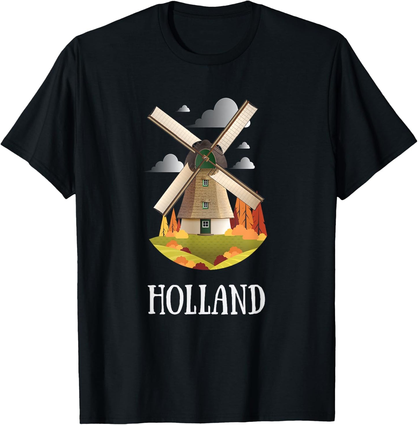 Windmill Shirt | Dutch Holiday in Holland T-Shirt - T-Shirt | Black