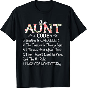 Funny Gift Birthday Awesome The Aunt Code funny aunt lover auntie T-Shirt - T-Shirt | Black