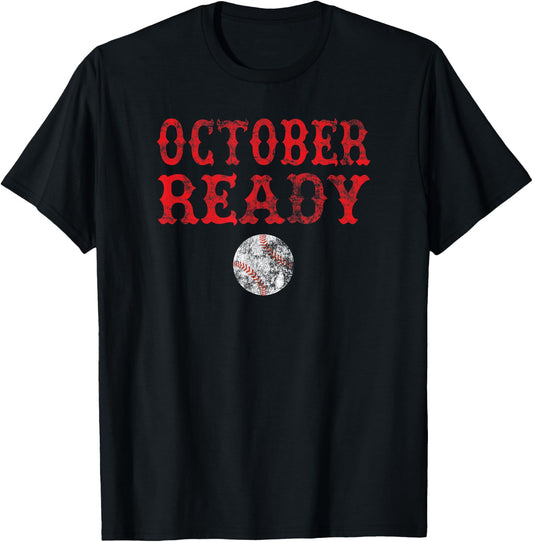 Vintage October Ready Playoff Baseball Shirt Women T-Shirt - T-Shirt | Black