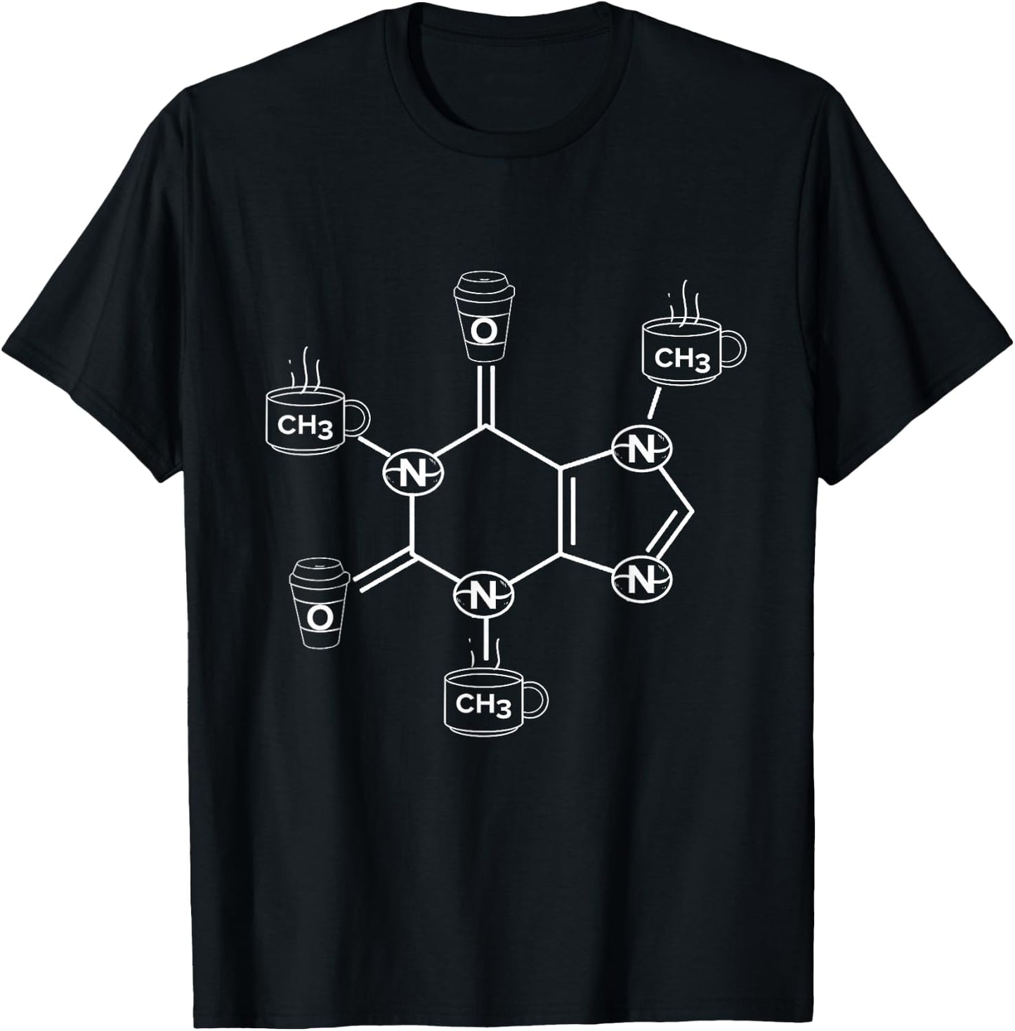 Caffeine Molecule Barista T-Shirt - T-Shirt | Black
