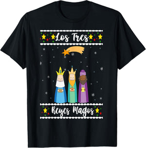 Los Tres Reyes Magos Navidad Latina Tres Reyes T-Shirt - T-Shirt | Black