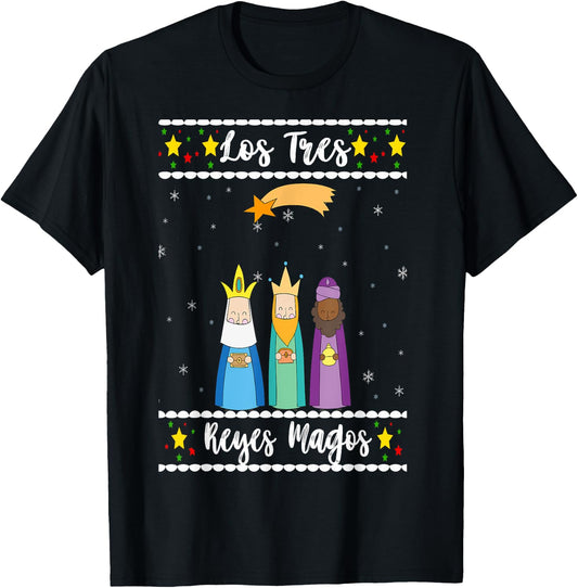 Los Tres Reyes Magos Navidad Latina Tres Reyes T-Shirt - T-Shirt | Black