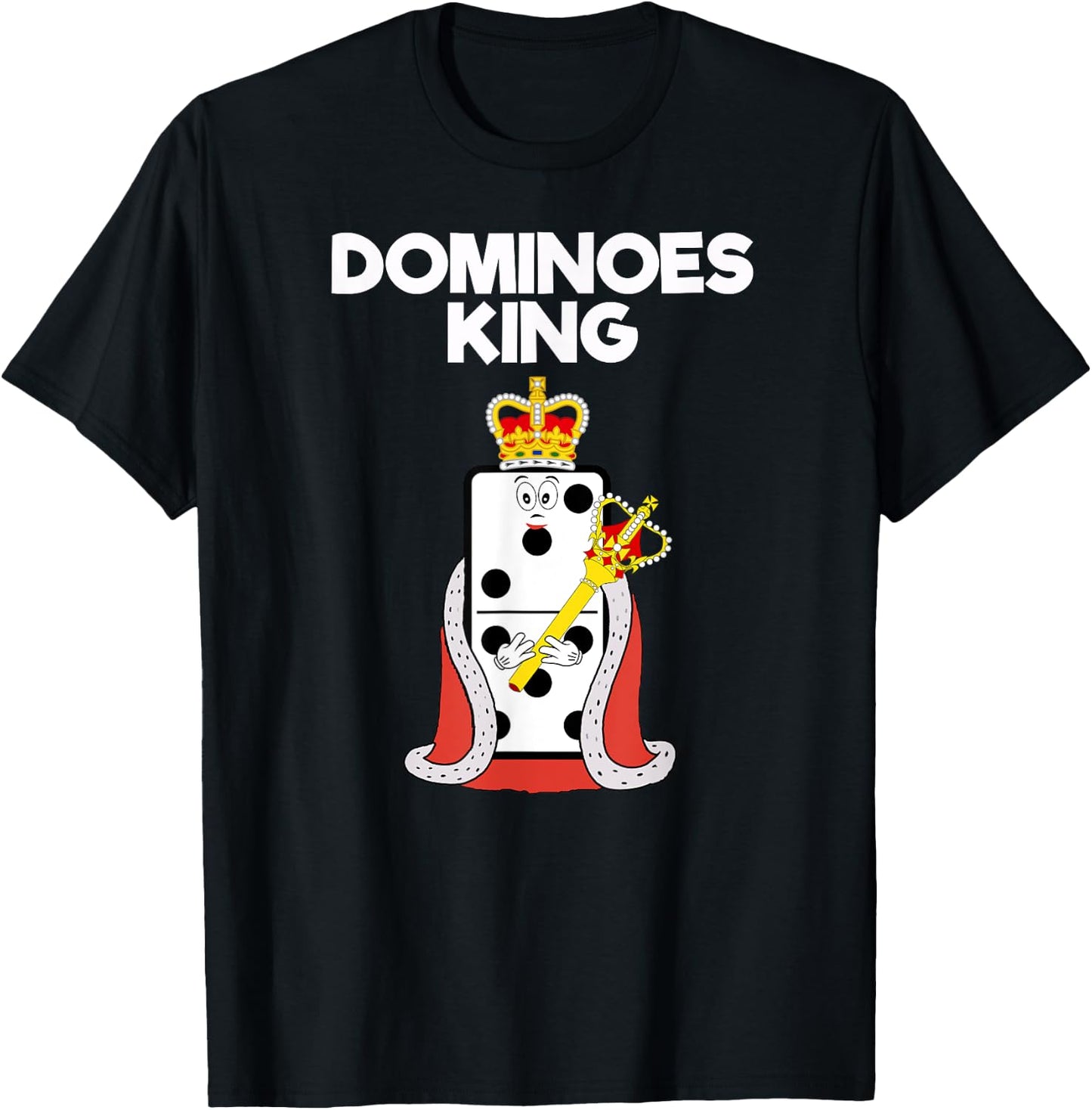 Dominoes - Funny Dominoes King T-Shirt - T-Shirt | Black