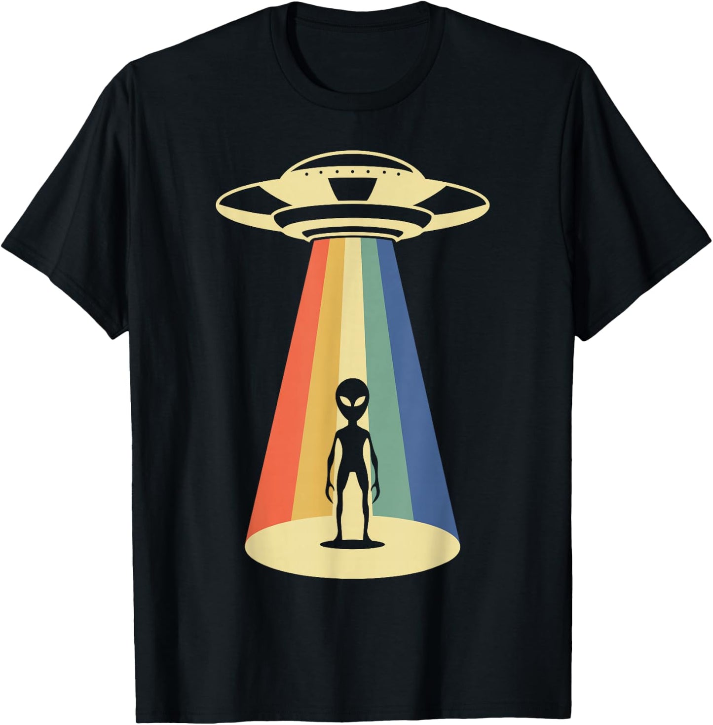 UFO Abduction - Alien Abduction Vintage Aliens Lover T-Shirt - T-Shirt | Black