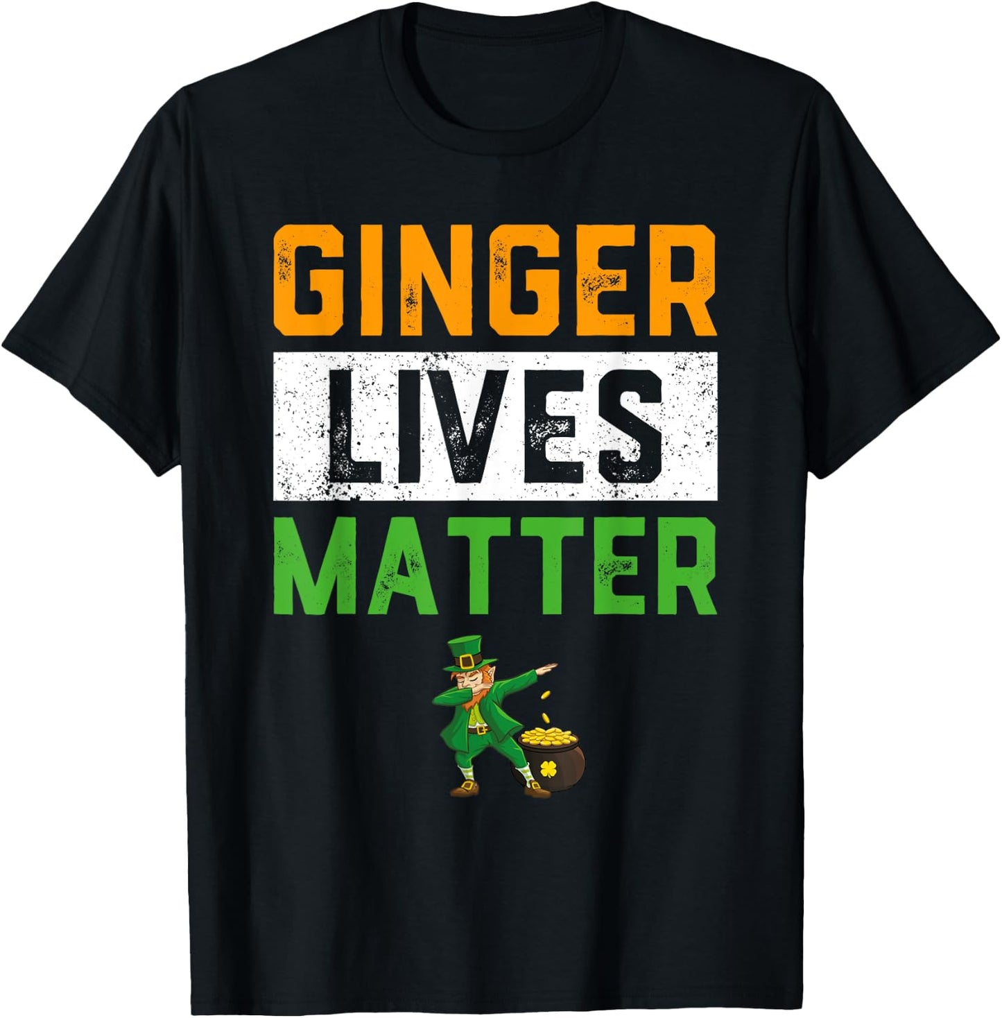 Ginger Lives Matter Shirt Kids Funny Dabbing St Patricks Day T-Shirt - T-Shirt | Black