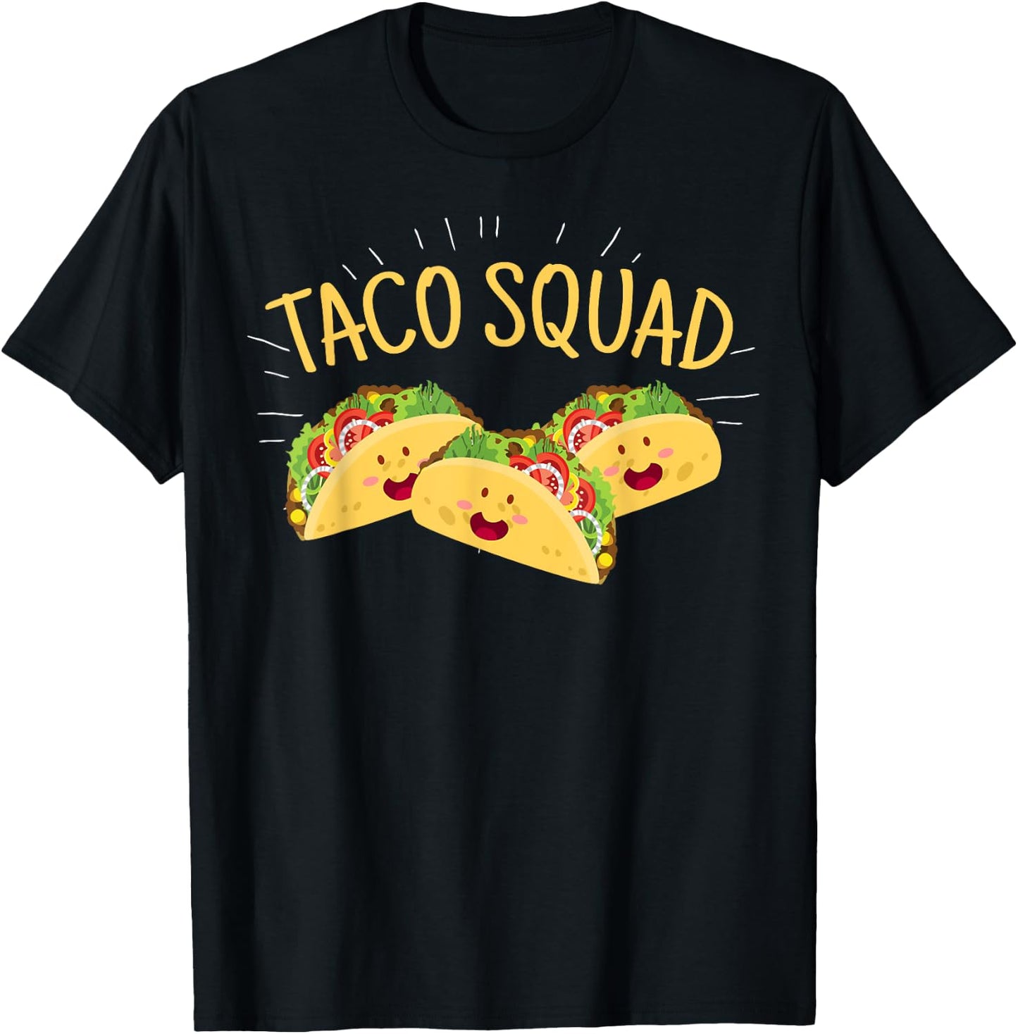 Funny Taco Squad Cute Mexican Food Lover Gift T-Shirt - T-Shirt | Black