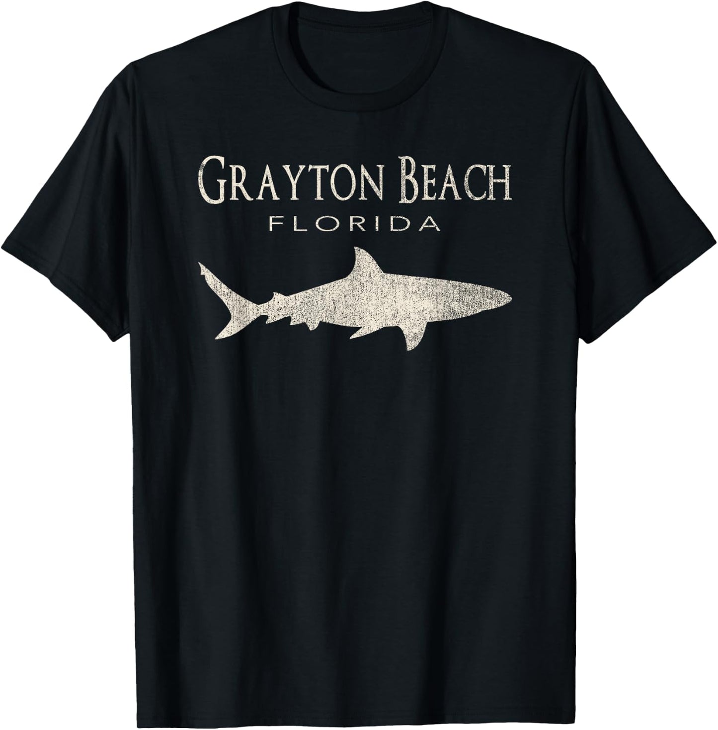 Retro Grayton Beach FL Shark Women Girls Kids T-Shirt - T-Shirt | Black
