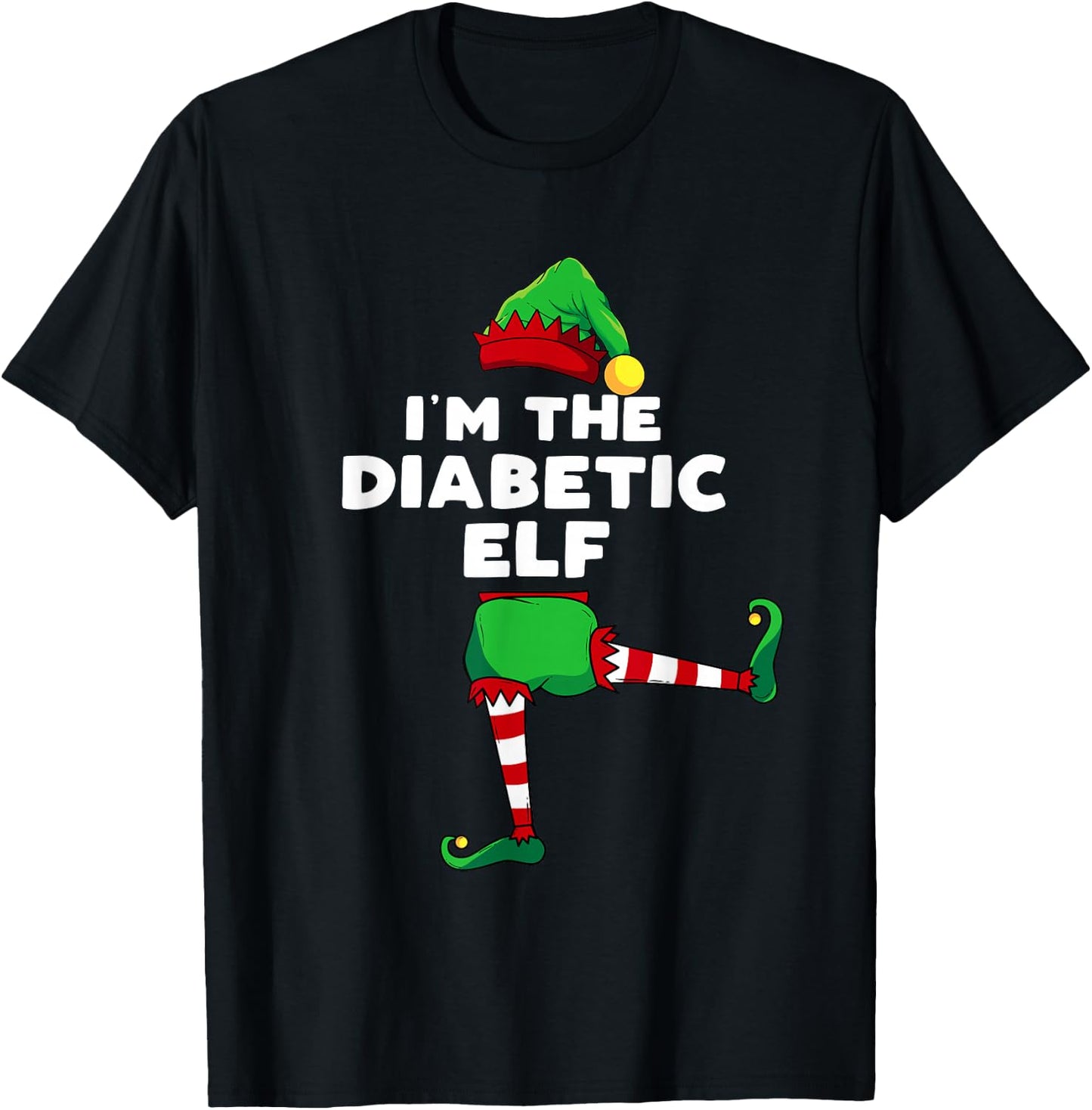 I'm The Diabetic Elf Family Matching Gift Christmas Group T-Shirt - T-Shirt | Black