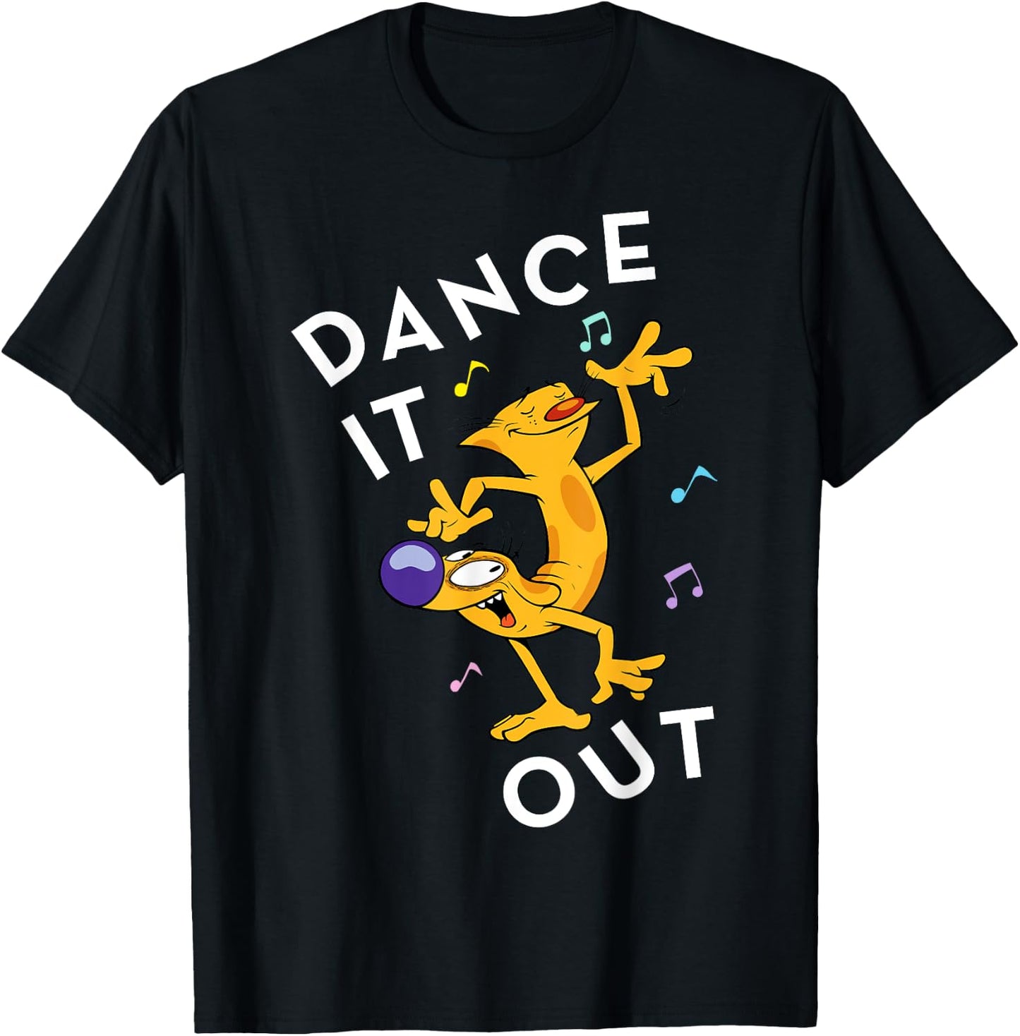 CatDog Dance It Out Music Notes Graphic T-Shirt - T-Shirt | Black