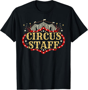 Vintage Circus Themed Birthday Party T Shirt - Event Staff T-Shirt - T-Shirt | Black