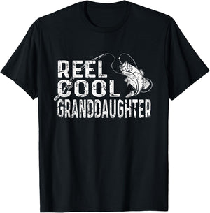 Reel Cool Granddaughter Fishing Lover Gift Women Mother Day T-Shirt - T-Shirt | Black